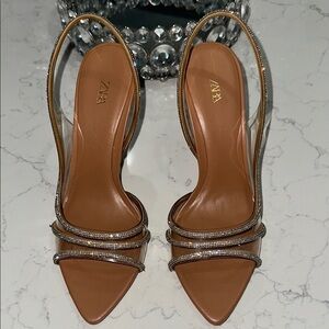 Zara Tan Elegant Heels